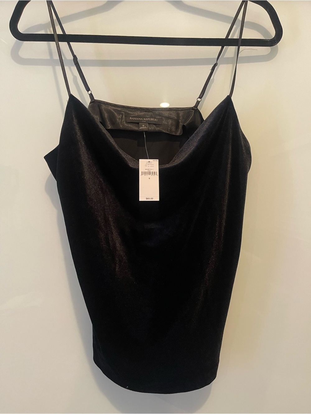 Banana Republic Black Velvet Draped Cowl Camisole
